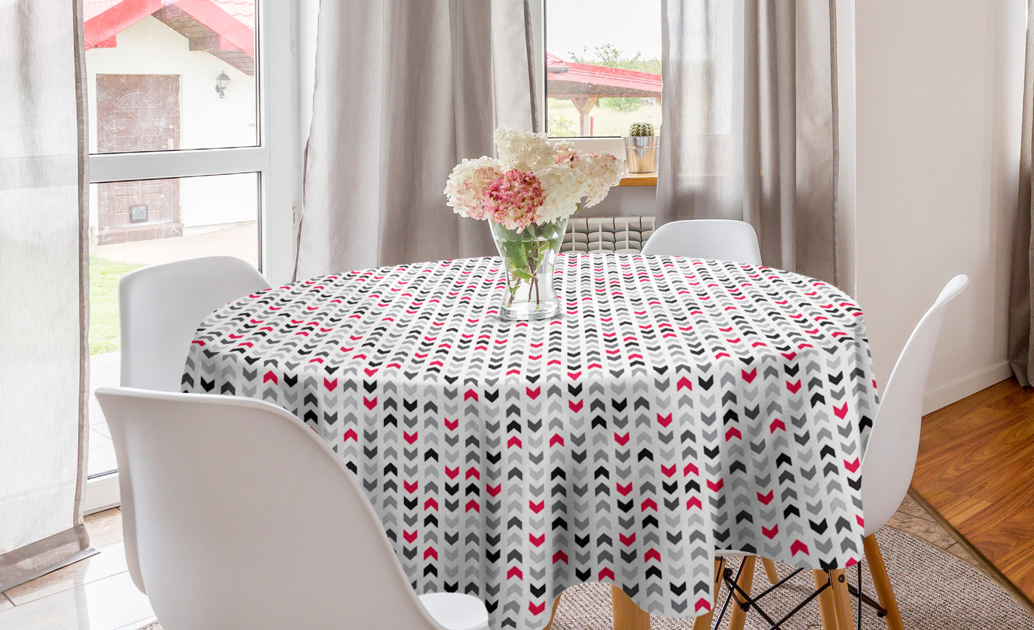 Ambesonne Geometrical Round Tablecloth Table Cover for Dining Room Kitchen