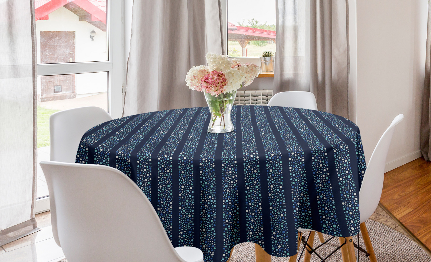 Ambesonne Abstract Bloom Round Tablecloth Table Cover for Dining Room Kitchen - Picture 19 of 63