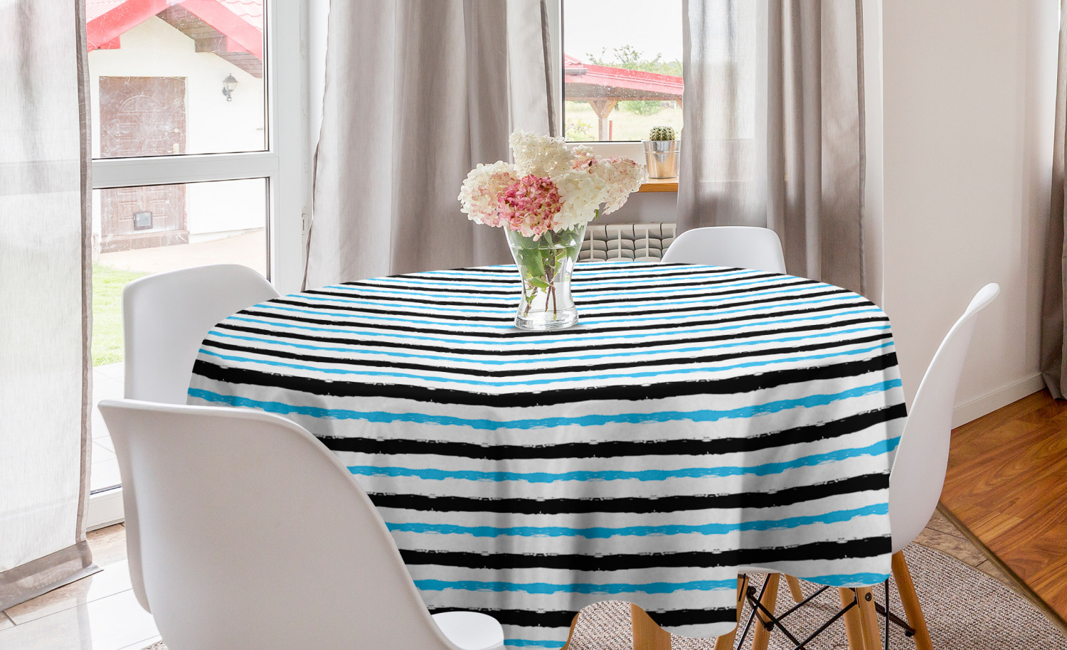 Ambesonne Abstract Bloom Round Tablecloth Table Cover for Dining Room Kitchen - Picture 12 of 63