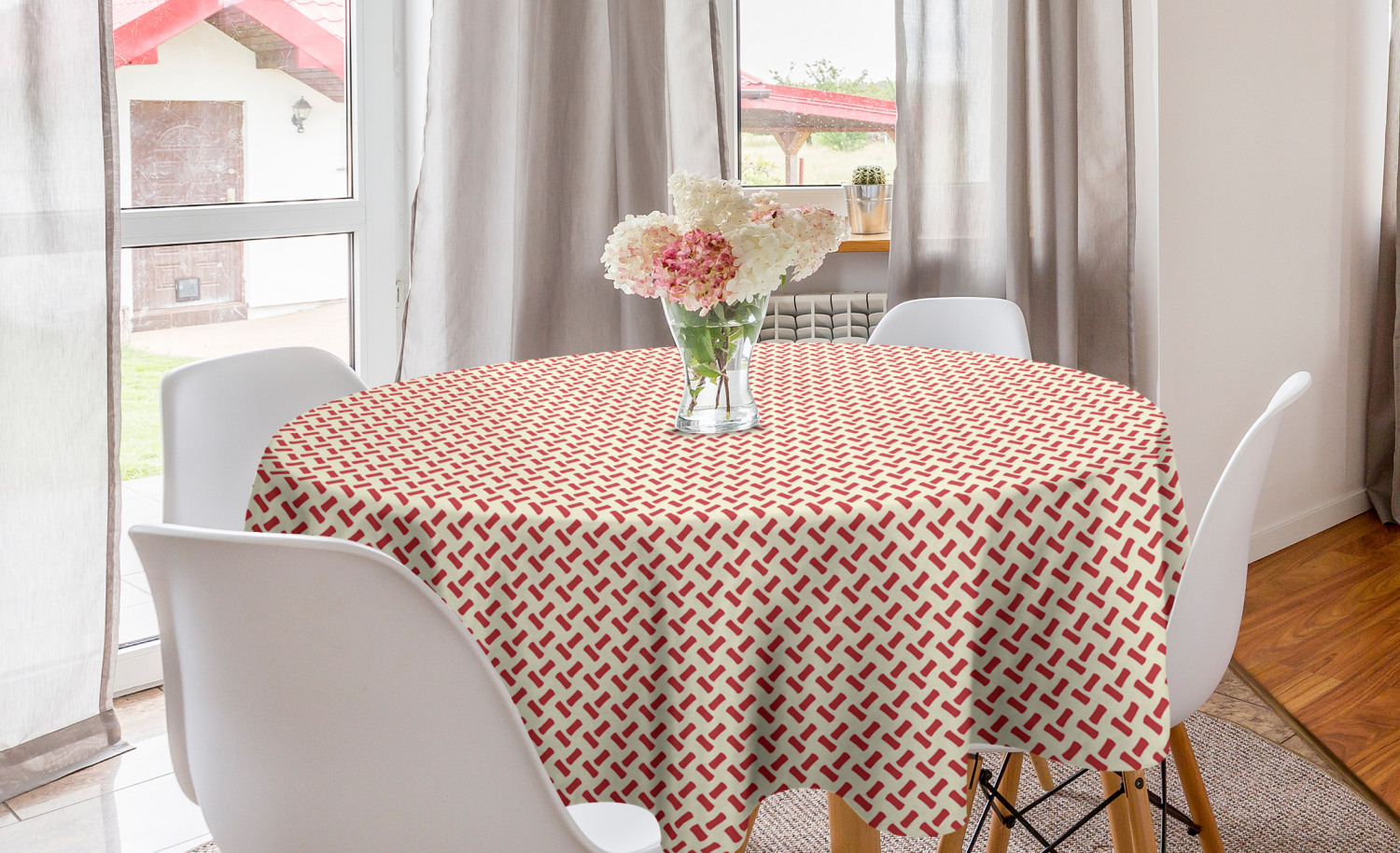 Ambesonne Abstract Bloom Round Tablecloth Table Cover for Dining Room Kitchen - Picture 43 of 63