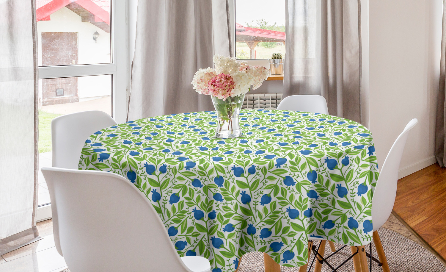 Ambesonne Print Fruits Round Tablecloth Table Cover for Dining Room Kitchen