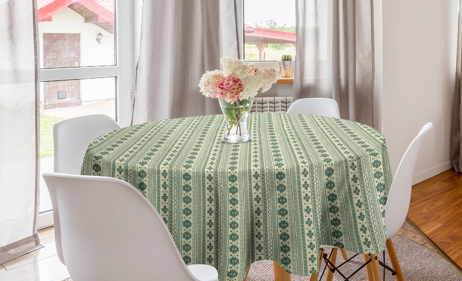 Ambesonne Aztec Round Tablecloth Table Cover for Dining Room Kitchen