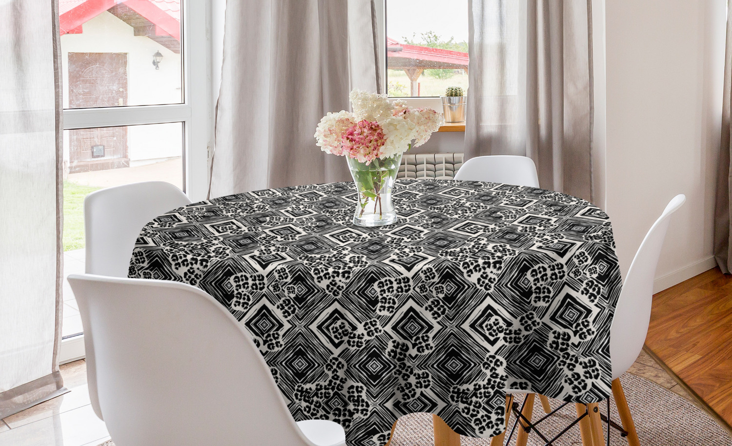 Ambesonne Abstarct Surreal Round Tablecloth Table Cover for Dining Room Kitchen
