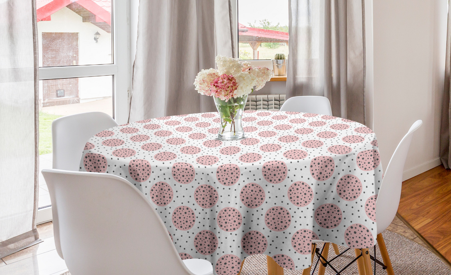 Ambesonne Abstract Illusion Round Tablecloth Table Cover for Dining Room Kitchen