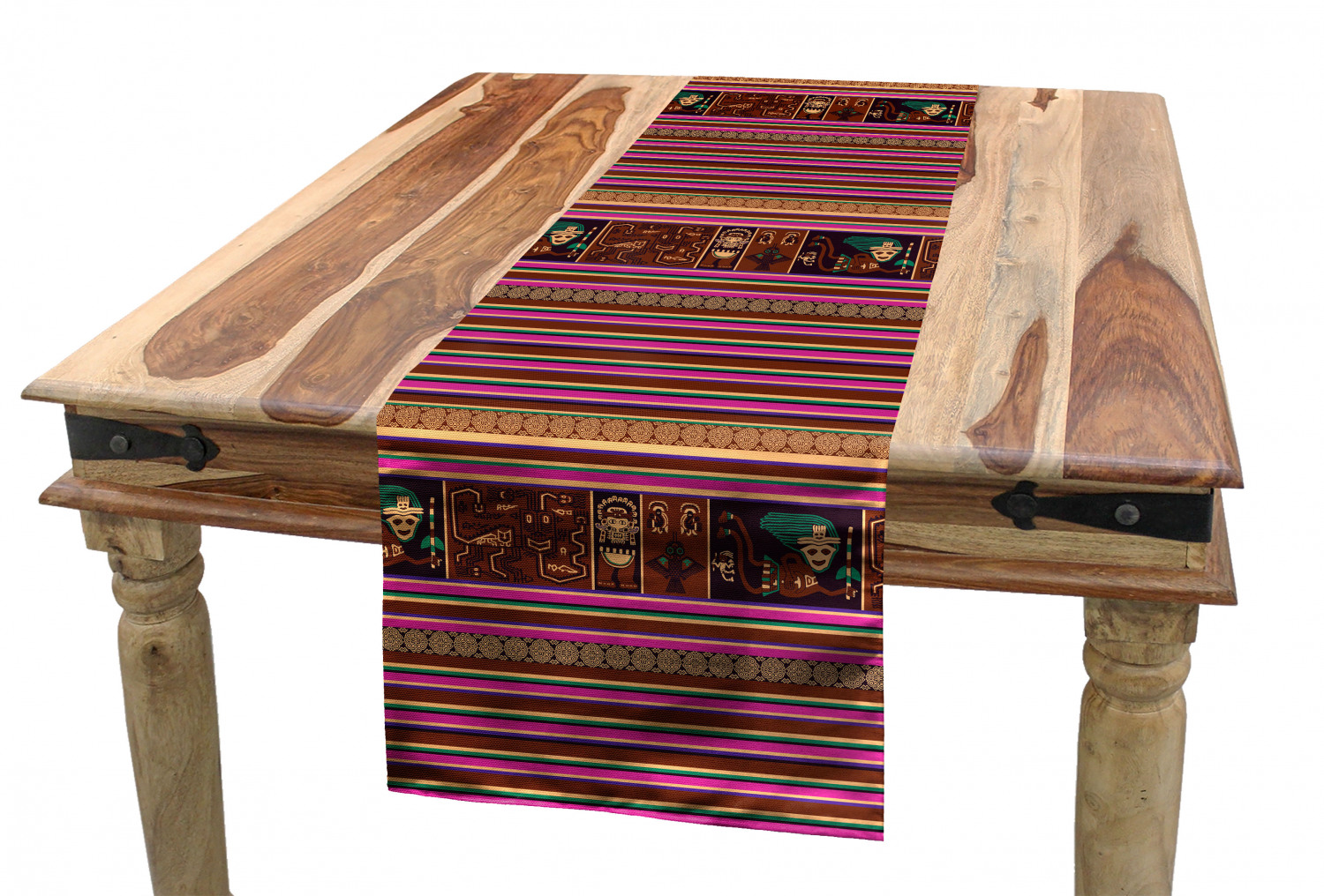 Ambesonne Ethnic Table Runner Dining Room Kitchen Decor in 3 Sizes - Picture 21 of 53
