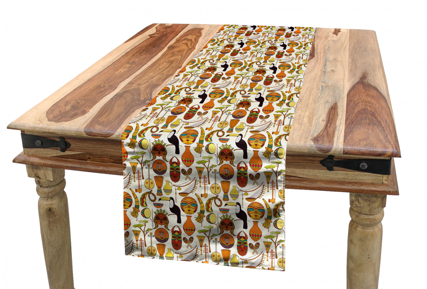 Ambesonne Ethnic Table Runner Dining Room Kitchen Decor in 3 Sizes - Picture 48 of 53