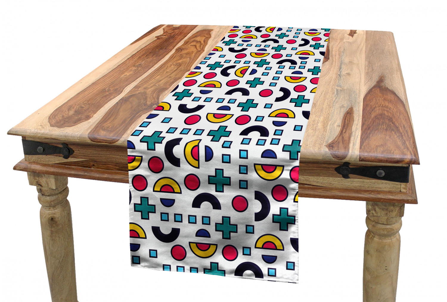 Ambesonne Colorful Theme Table Runner Dining Room Kitchen Decor in 3 Sizes - Picture 34 of 63