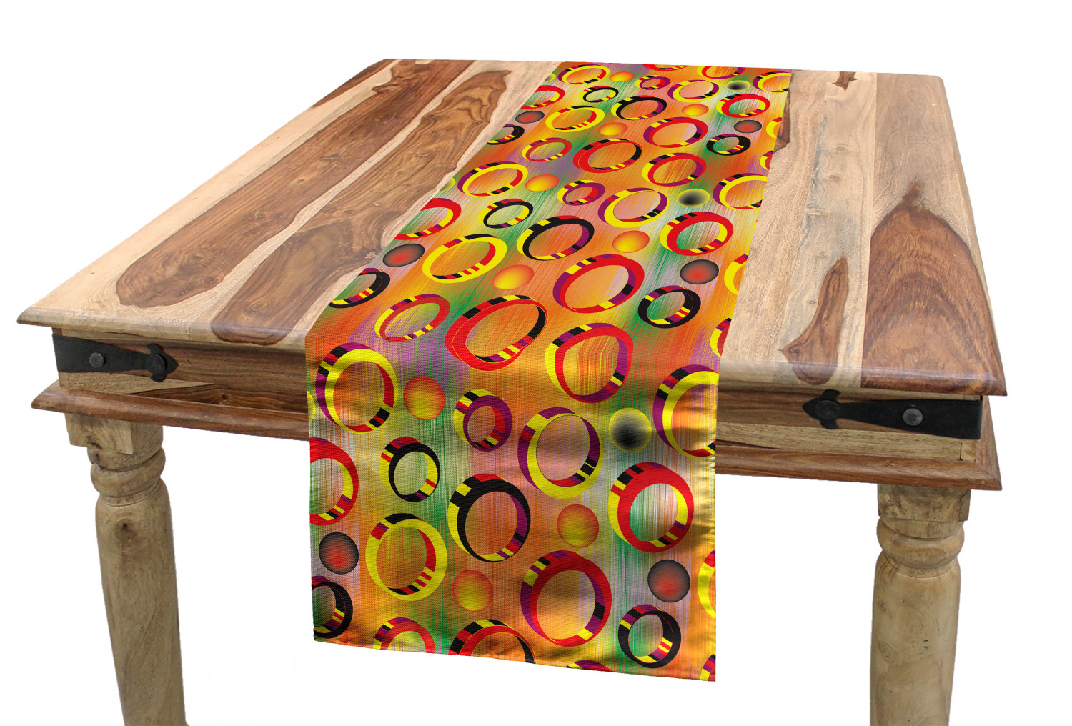 Ambesonne Colorful Theme Table Runner Dining Room Kitchen Decor in 3 Sizes - Picture 4 of 63