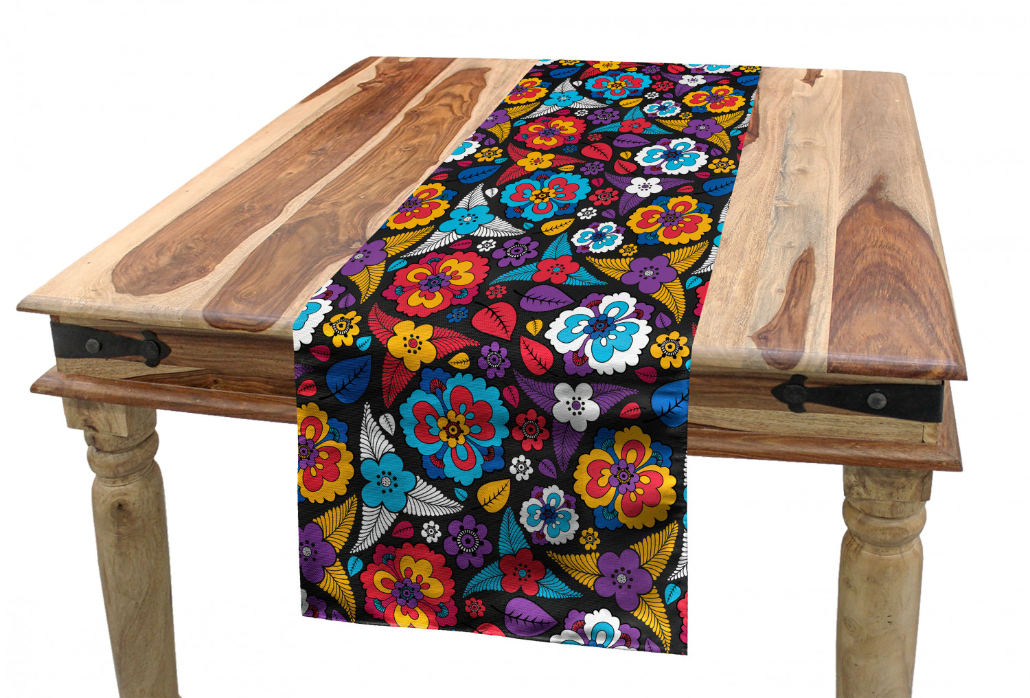 Ambesonne Colorful Theme Table Runner Dining Room Kitchen Decor in 3 Sizes - Picture 9 of 63
