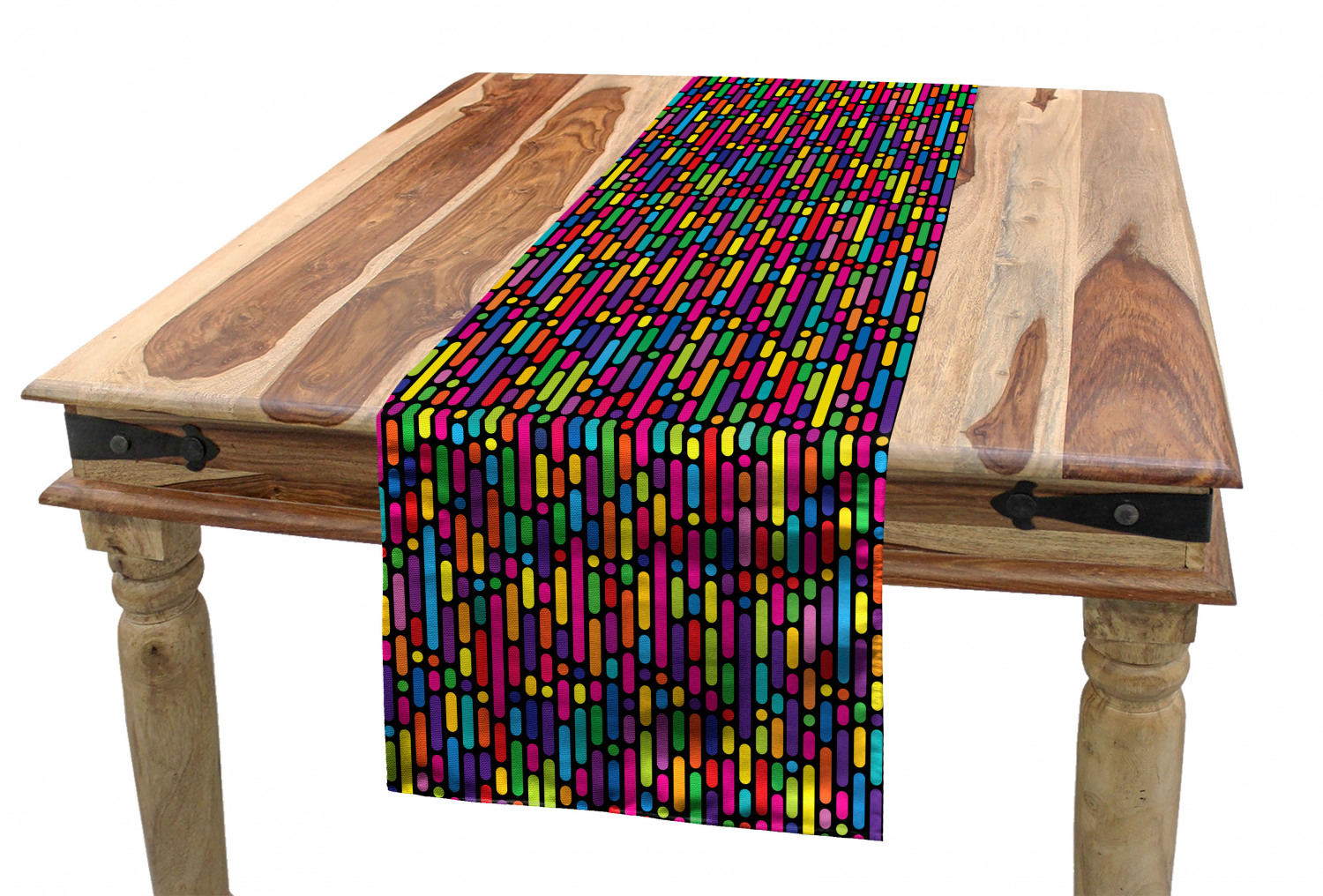 Ambesonne Colorful Theme Table Runner Dining Room Kitchen Decor in 3 Sizes - Picture 30 of 63