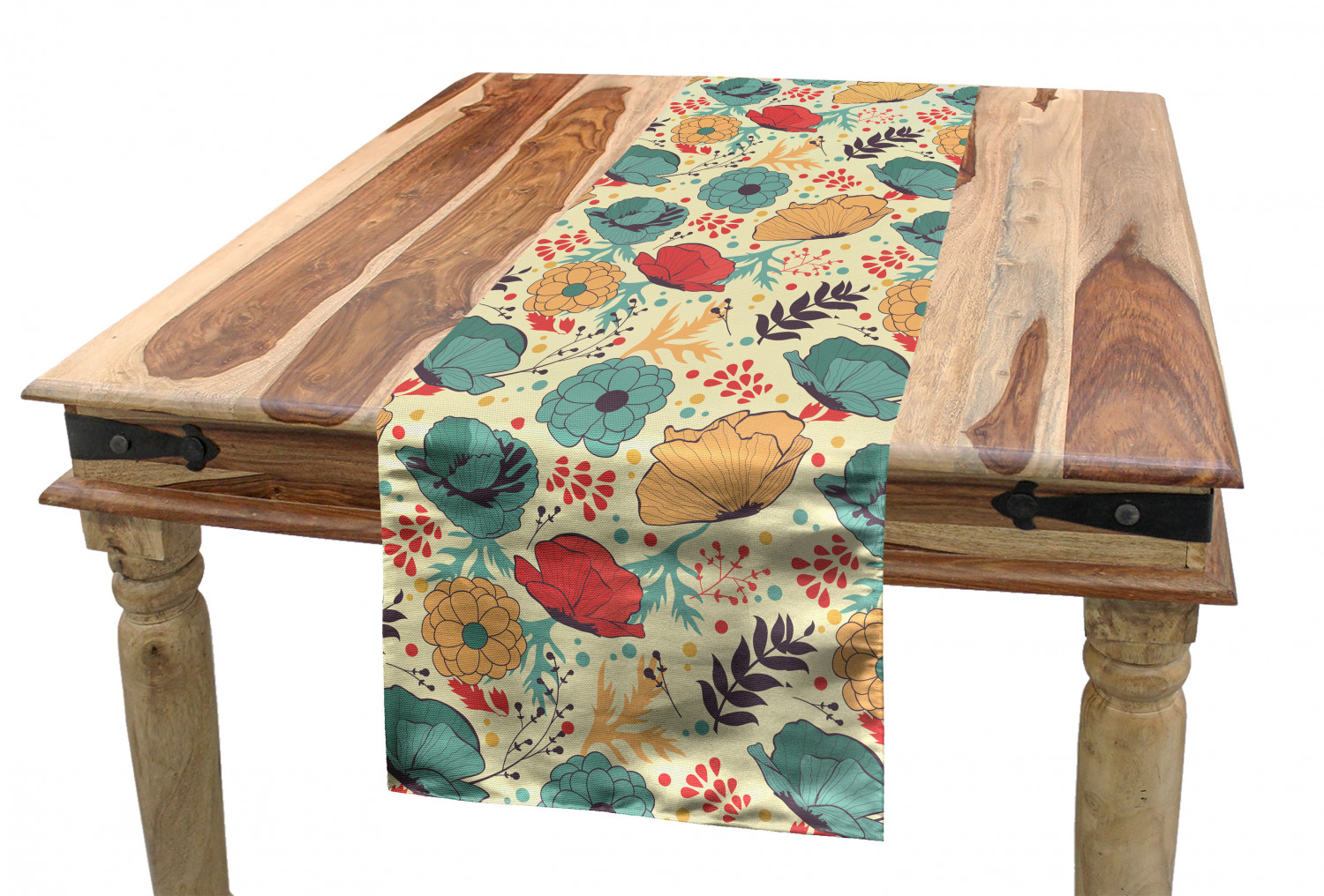 Ambesonne Colorful Theme Table Runner Dining Room Kitchen Decor in 3 Sizes - Picture 56 of 63