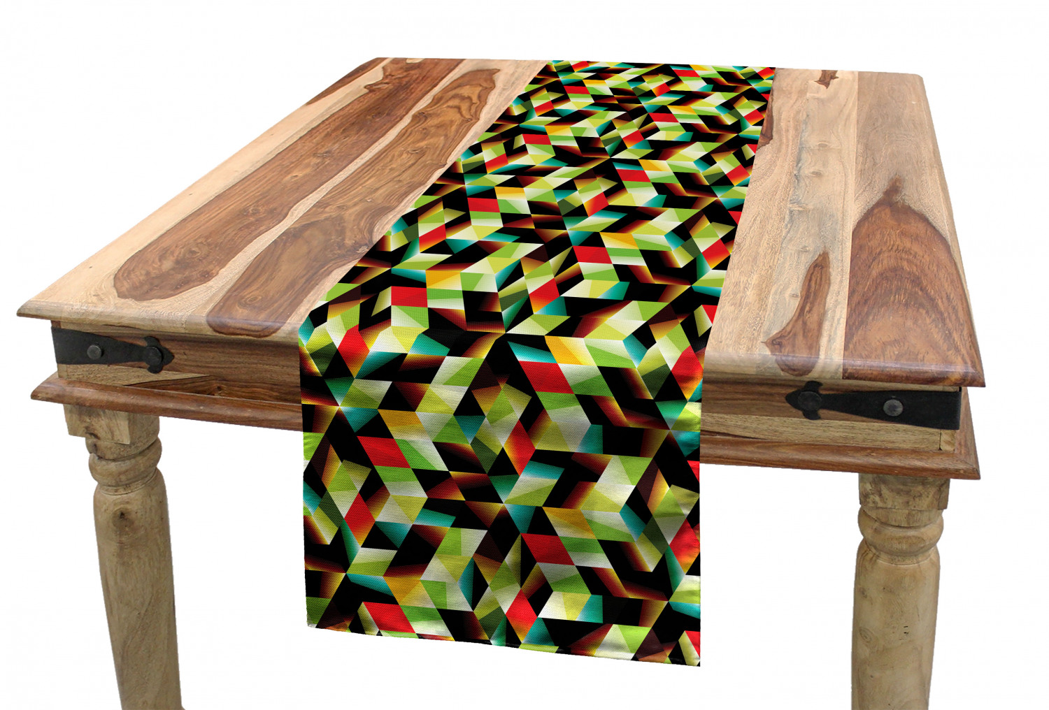Ambesonne Colorful Theme Table Runner Dining Room Kitchen Decor in 3 Sizes - Picture 58 of 63