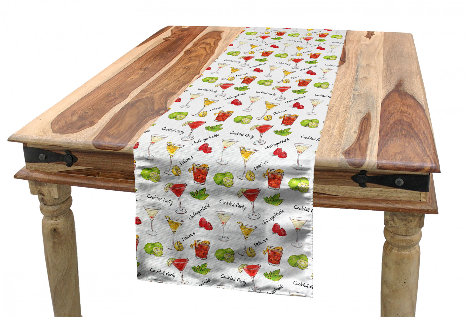 Ambesonne Colorful Theme Table Runner Dining Room Kitchen Decor in 3 Sizes - Picture 17 of 63