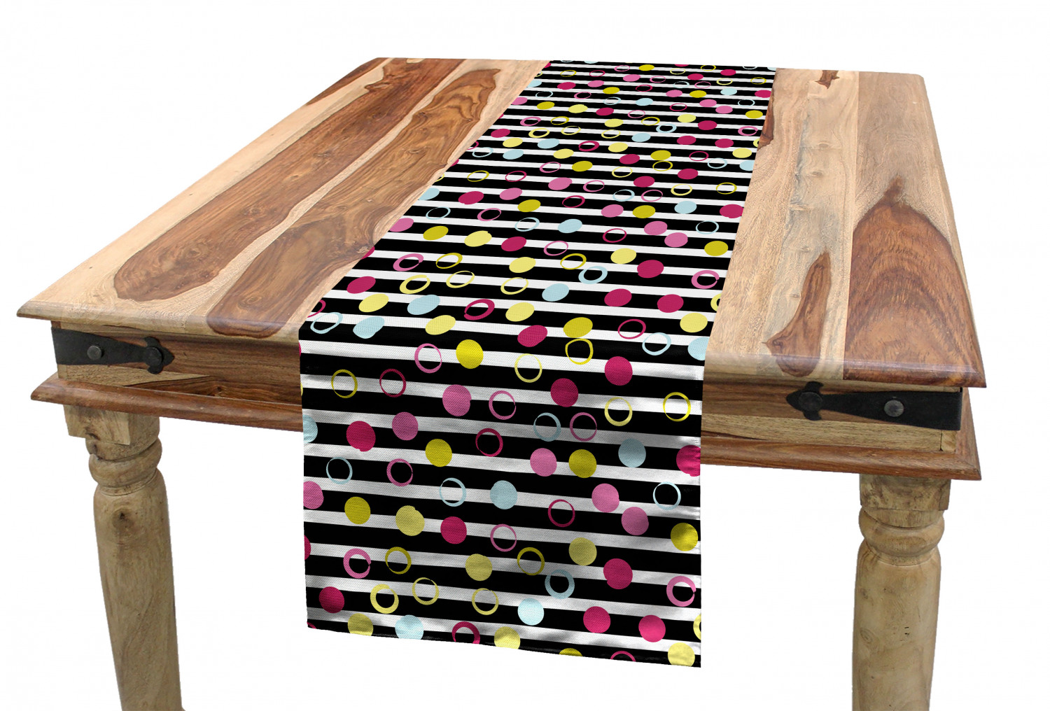 Ambesonne Colorful Theme Table Runner Dining Room Kitchen Decor in 3 Sizes - Picture 48 of 63