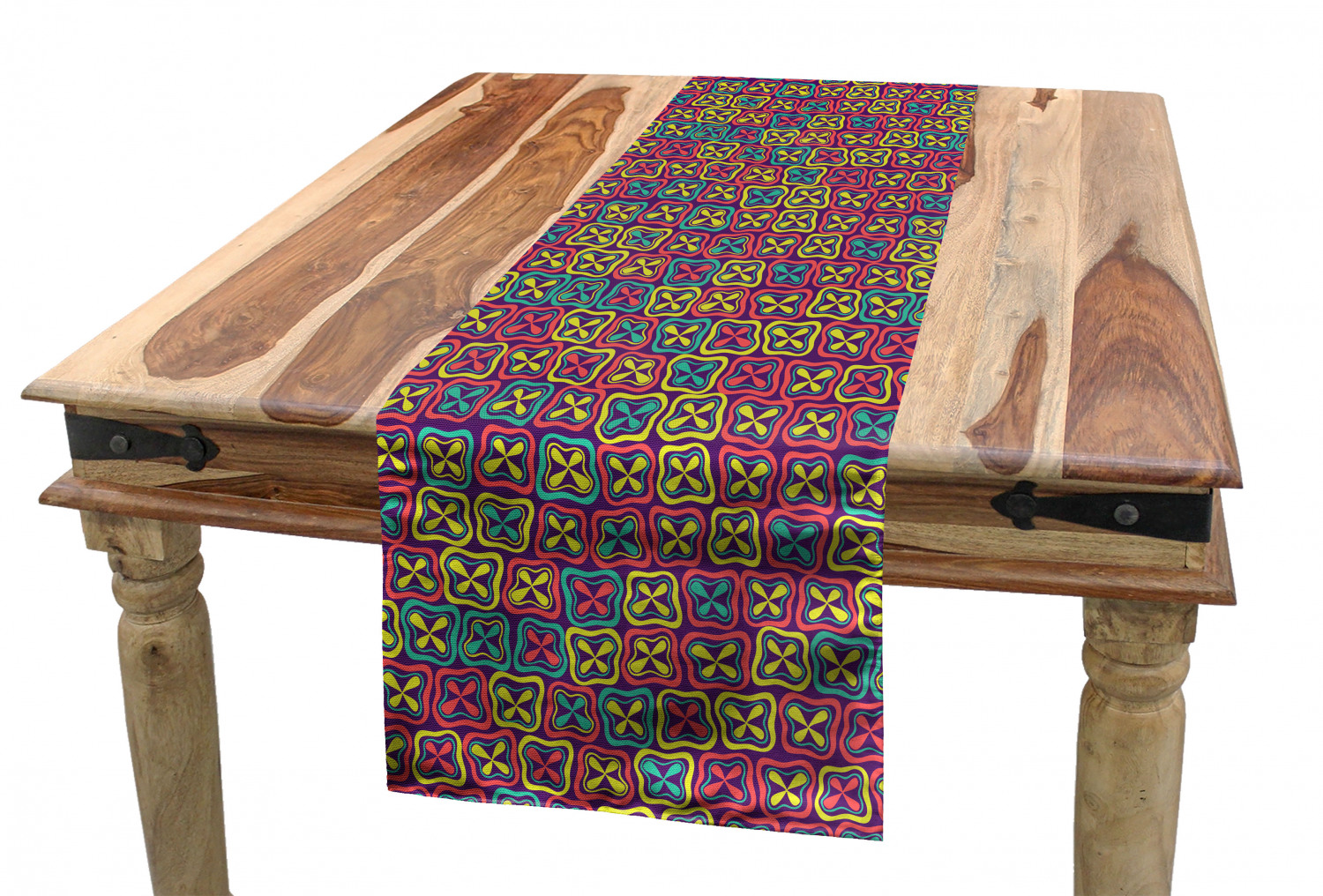 Ambesonne Colorful Theme Table Runner Dining Room Kitchen Decor in 3 Sizes - Picture 16 of 63