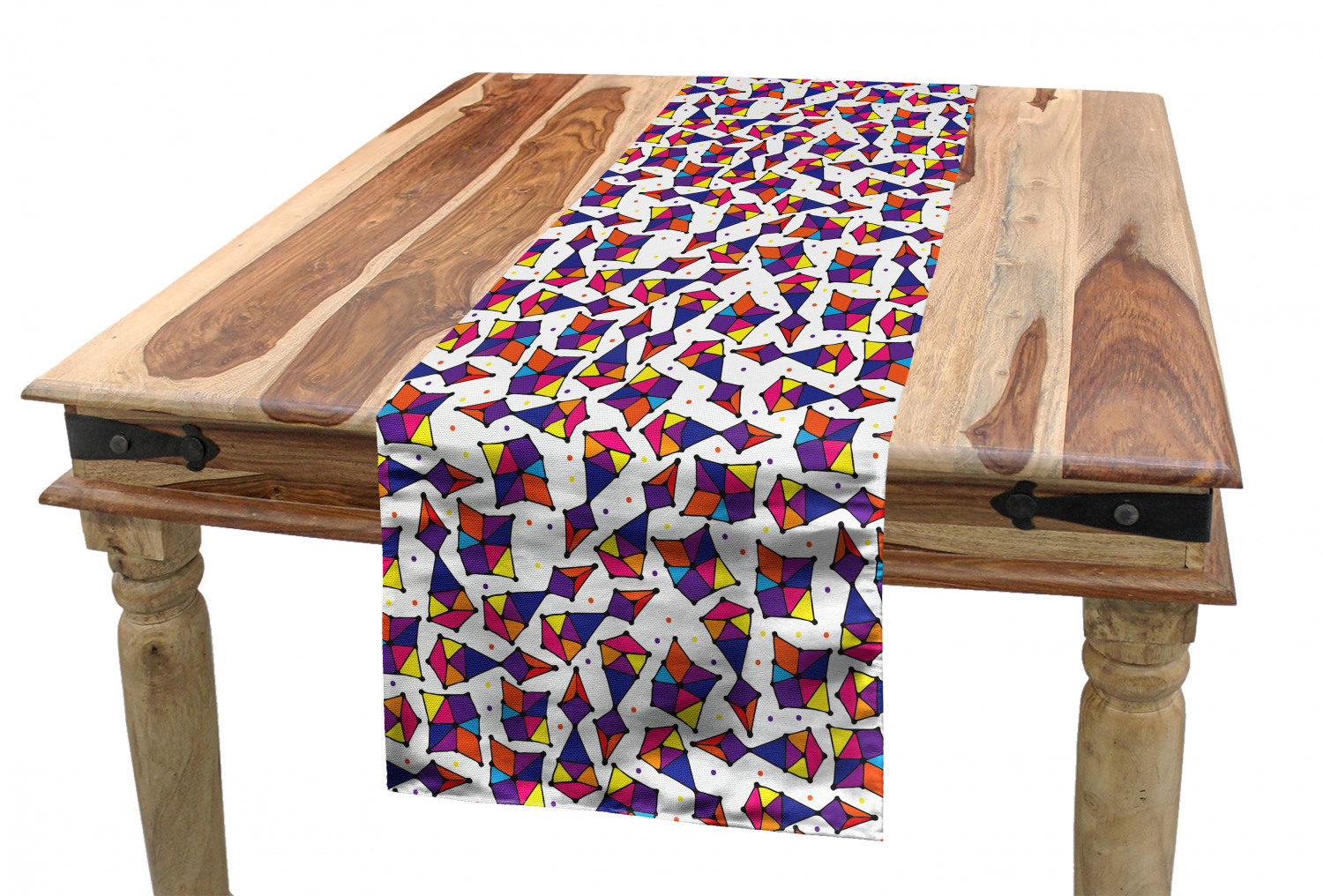 Ambesonne Colorful Theme Table Runner Dining Room Kitchen Decor in 3 Sizes - Picture 7 of 63