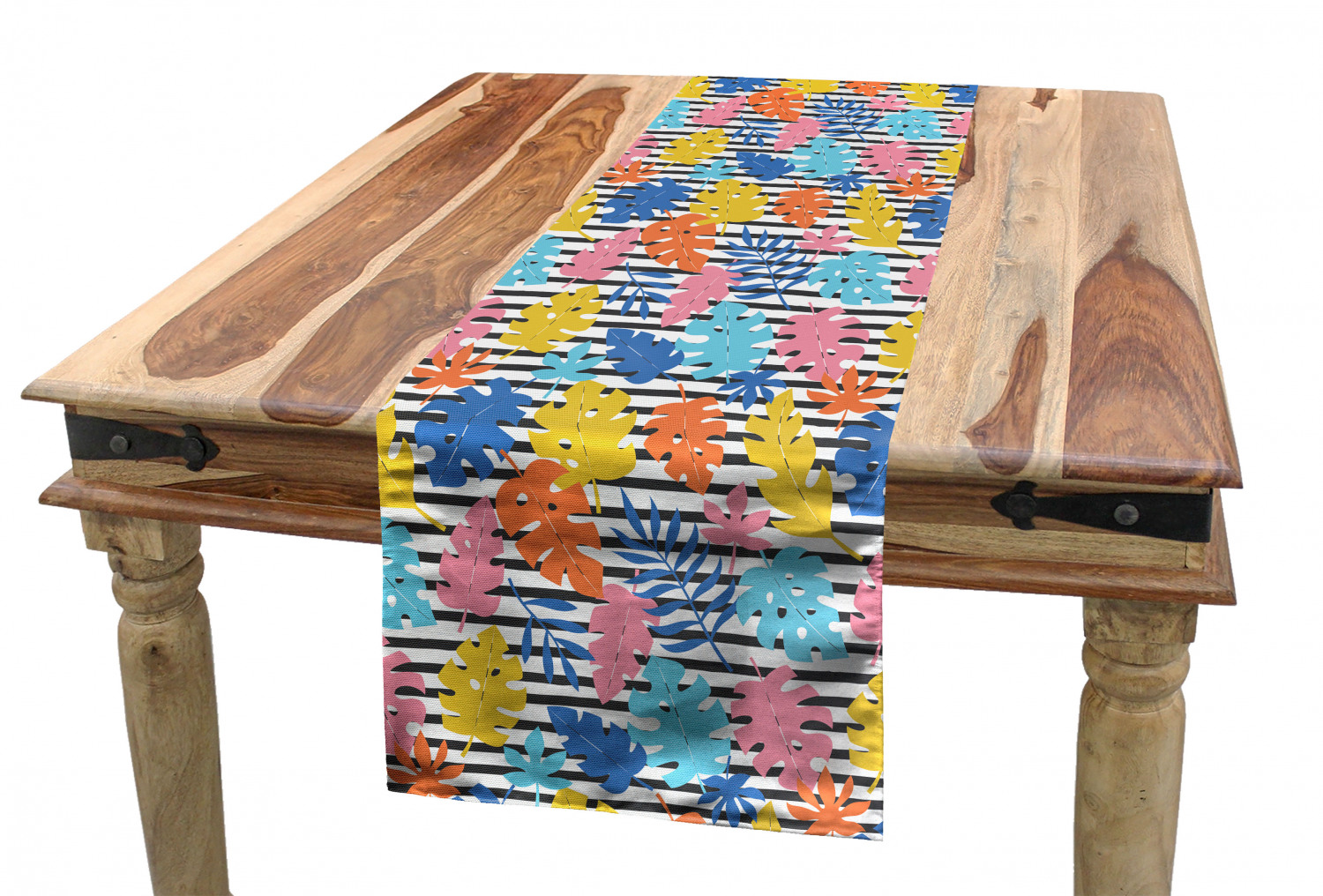 Ambesonne Colorful Theme Table Runner Dining Room Kitchen Decor in 3 Sizes - Picture 26 of 63