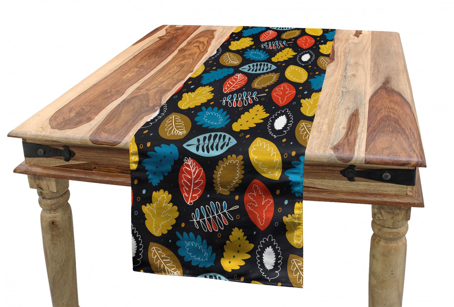 Ambesonne Colorful Theme Table Runner Dining Room Kitchen Decor in 3 Sizes - Picture 24 of 63