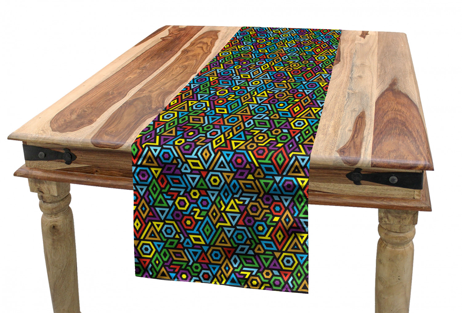 Ambesonne Colorful Theme Table Runner Dining Room Kitchen Decor in 3 Sizes - Picture 31 of 63