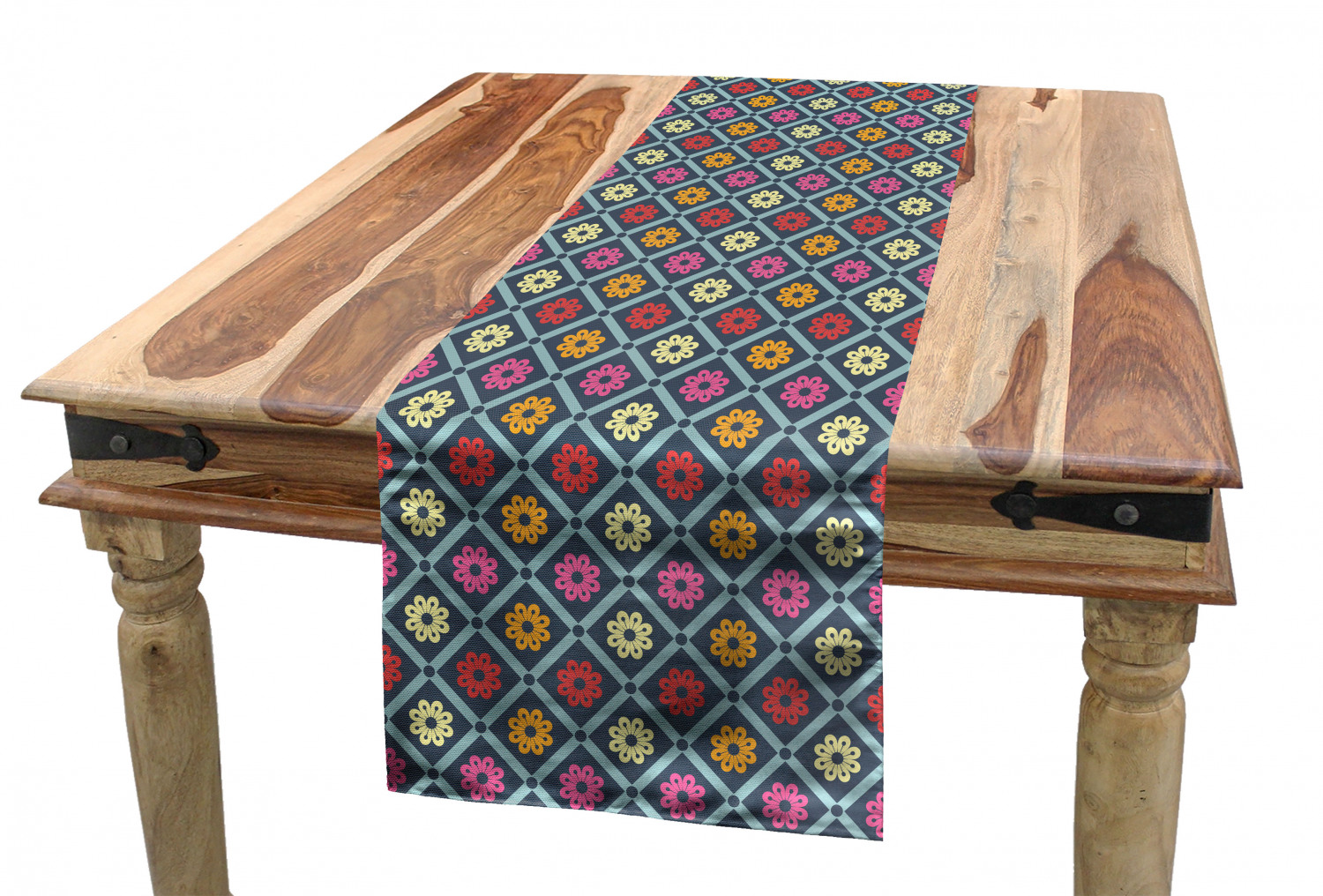 Ambesonne Colorful Theme Table Runner Dining Room Kitchen Decor in 3 Sizes - Picture 14 of 63