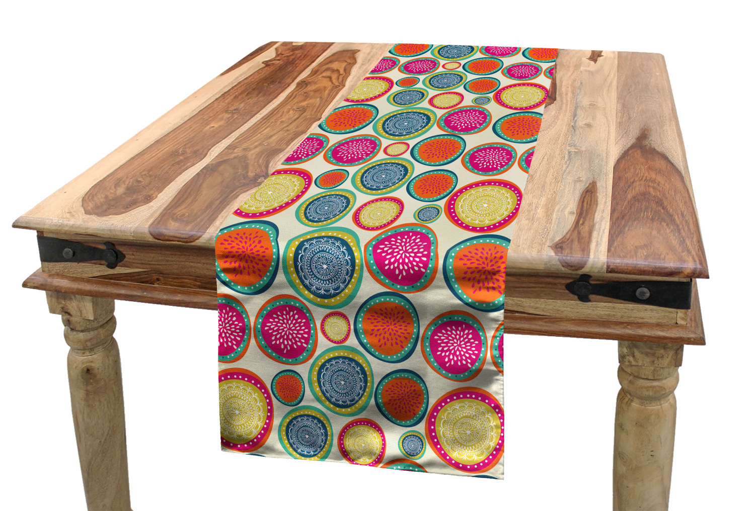 Ambesonne Colorful Theme Table Runner Dining Room Kitchen Decor in 3 Sizes - Picture 22 of 63
