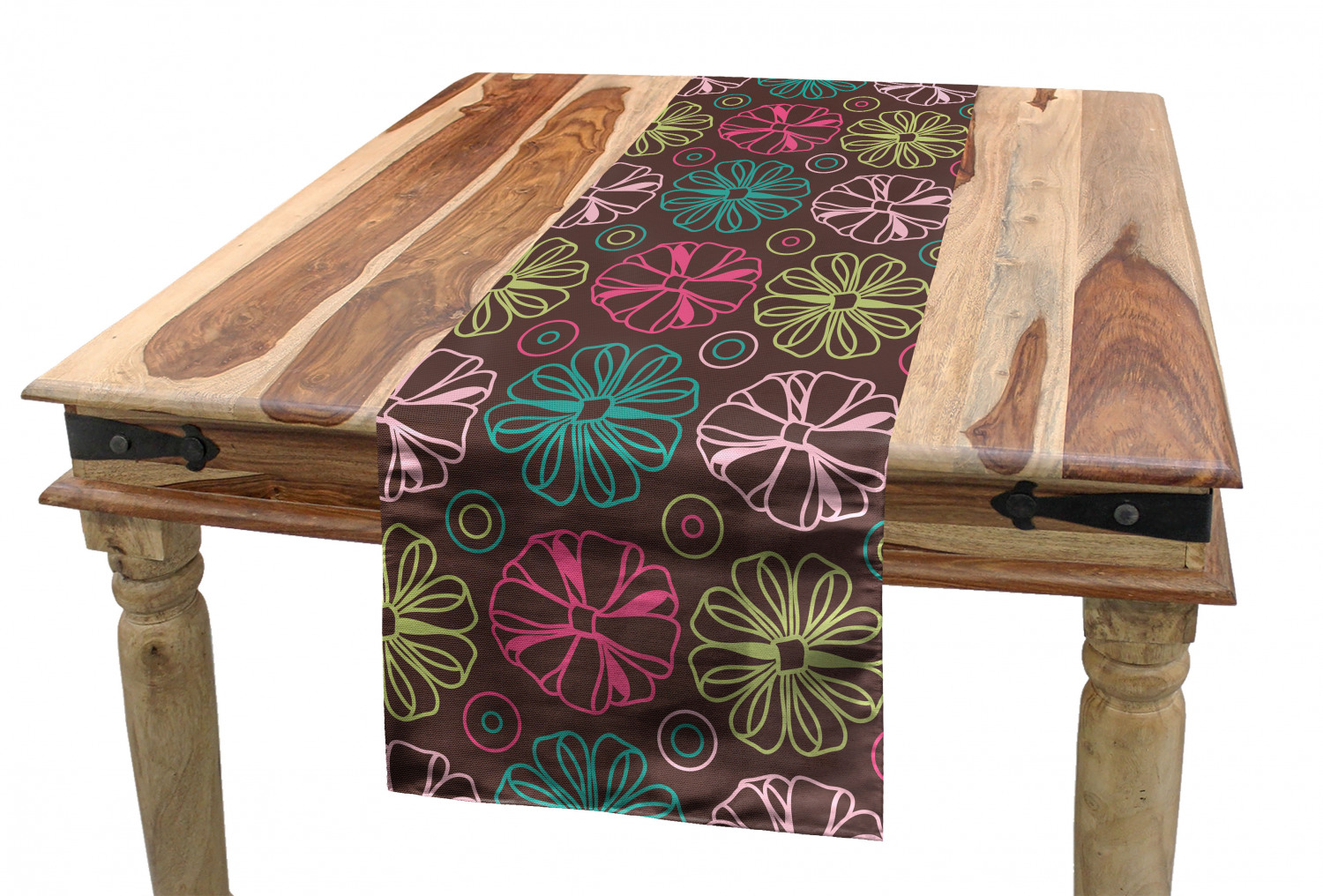Ambesonne Colorful Theme Table Runner Dining Room Kitchen Decor in 3 Sizes - Picture 10 of 63