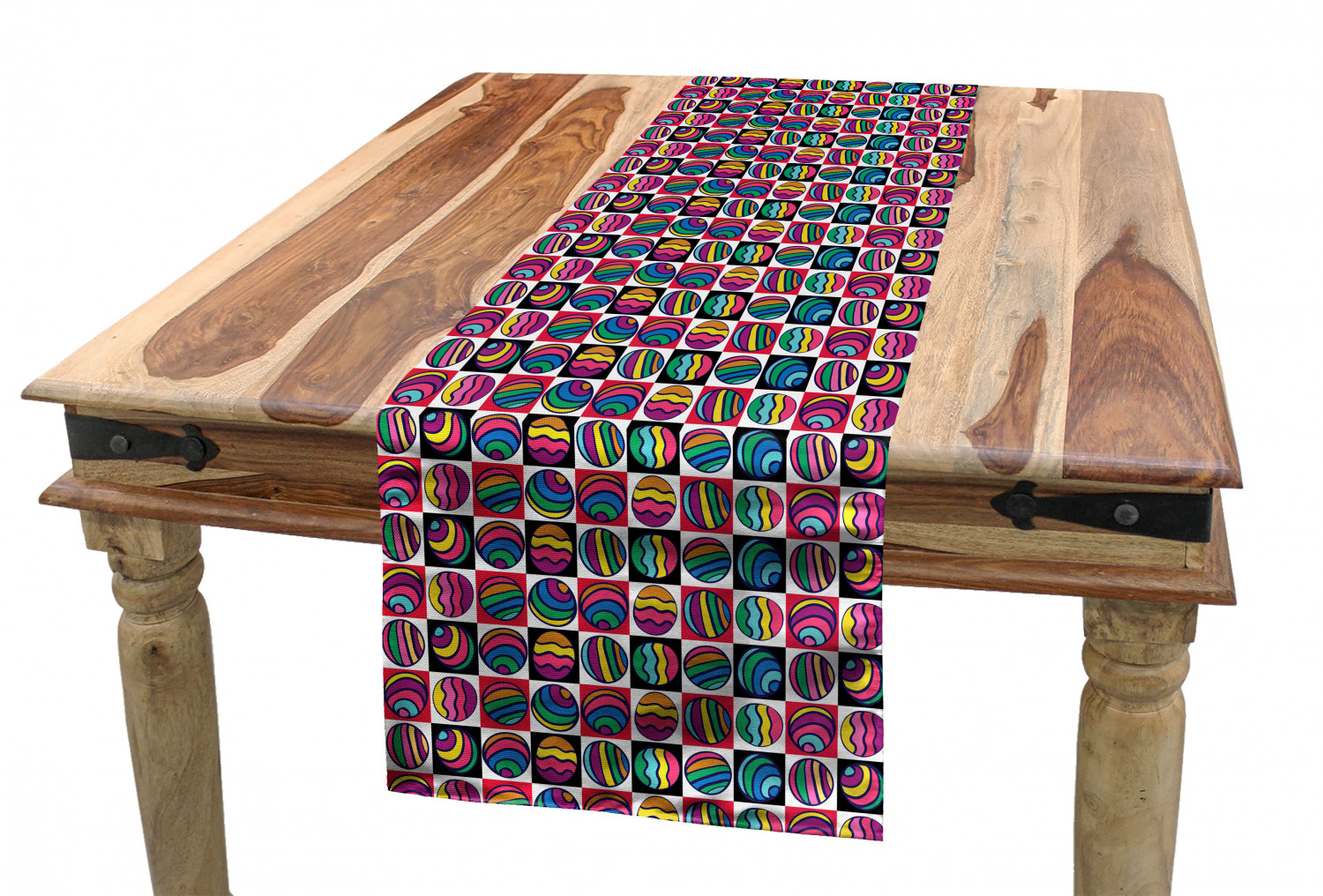 Ambesonne Colorful Theme Table Runner Dining Room Kitchen Decor in 3 Sizes - Picture 12 of 63