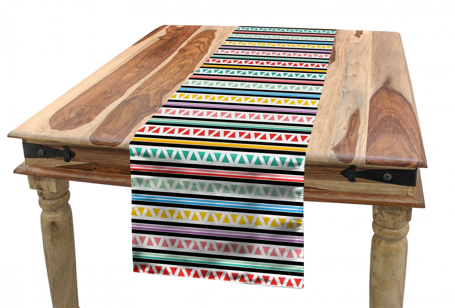 Ambesonne Colorful Theme Table Runner Dining Room Kitchen Decor in 3 Sizes - Picture 55 of 63