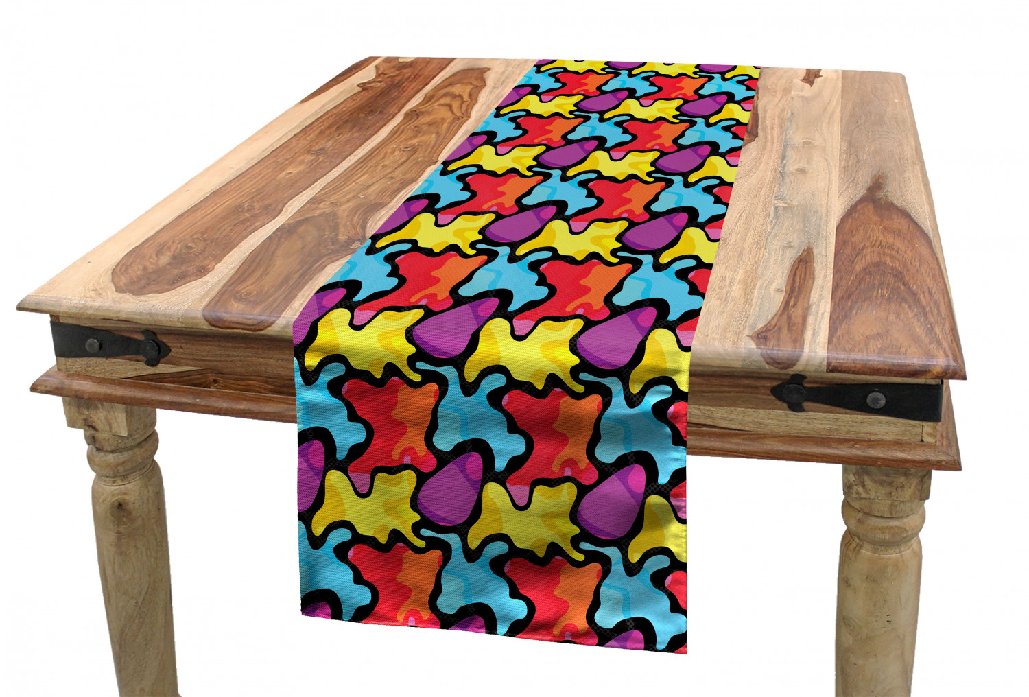 Ambesonne Colorful Theme Table Runner Dining Room Kitchen Decor in 3 Sizes - Picture 32 of 63