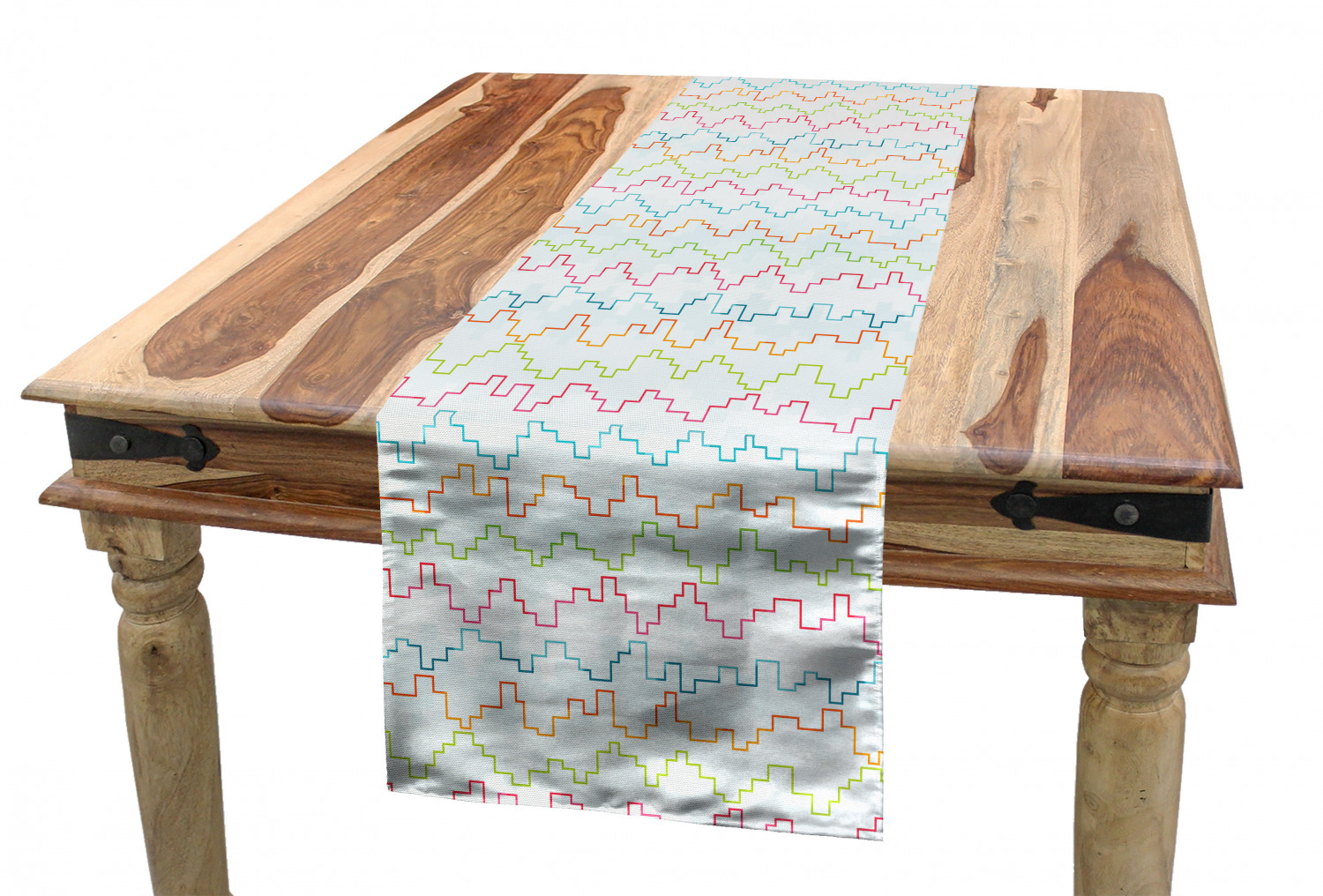 Ambesonne Colorful Theme Table Runner Dining Room Kitchen Decor in 3 Sizes - Picture 46 of 63