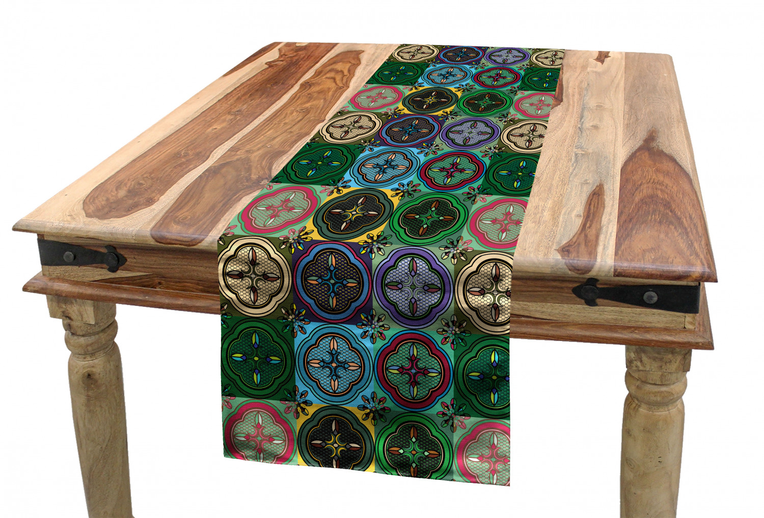 Ambesonne Colorful Theme Table Runner Dining Room Kitchen Decor in 3 Sizes - Picture 57 of 63