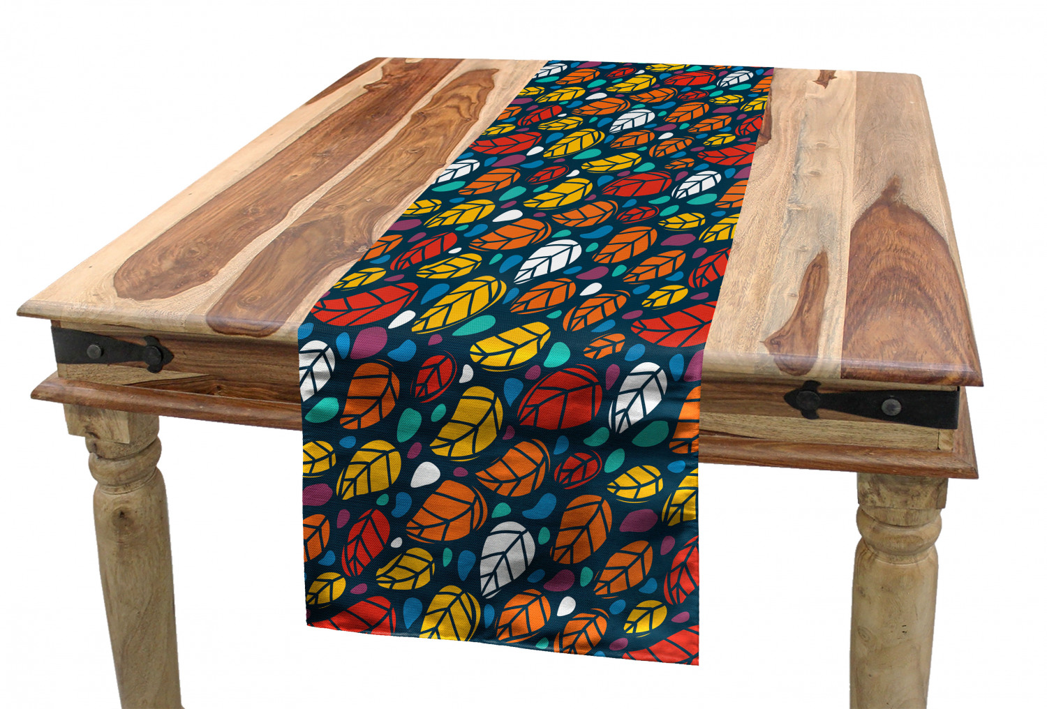 Ambesonne Colorful Theme Table Runner Dining Room Kitchen Decor in 3 Sizes - Picture 25 of 63