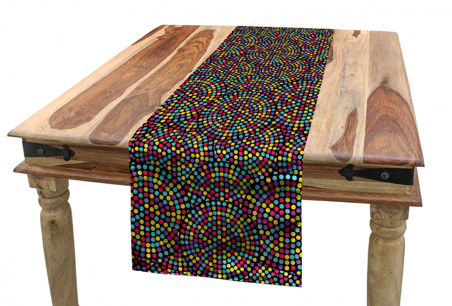 Ambesonne Colorful Theme Table Runner Dining Room Kitchen Decor in 3 Sizes - Picture 47 of 63