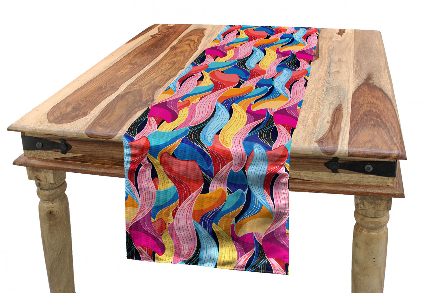 Ambesonne Colorful Theme Table Runner Dining Room Kitchen Decor in 3 Sizes - Picture 8 of 63
