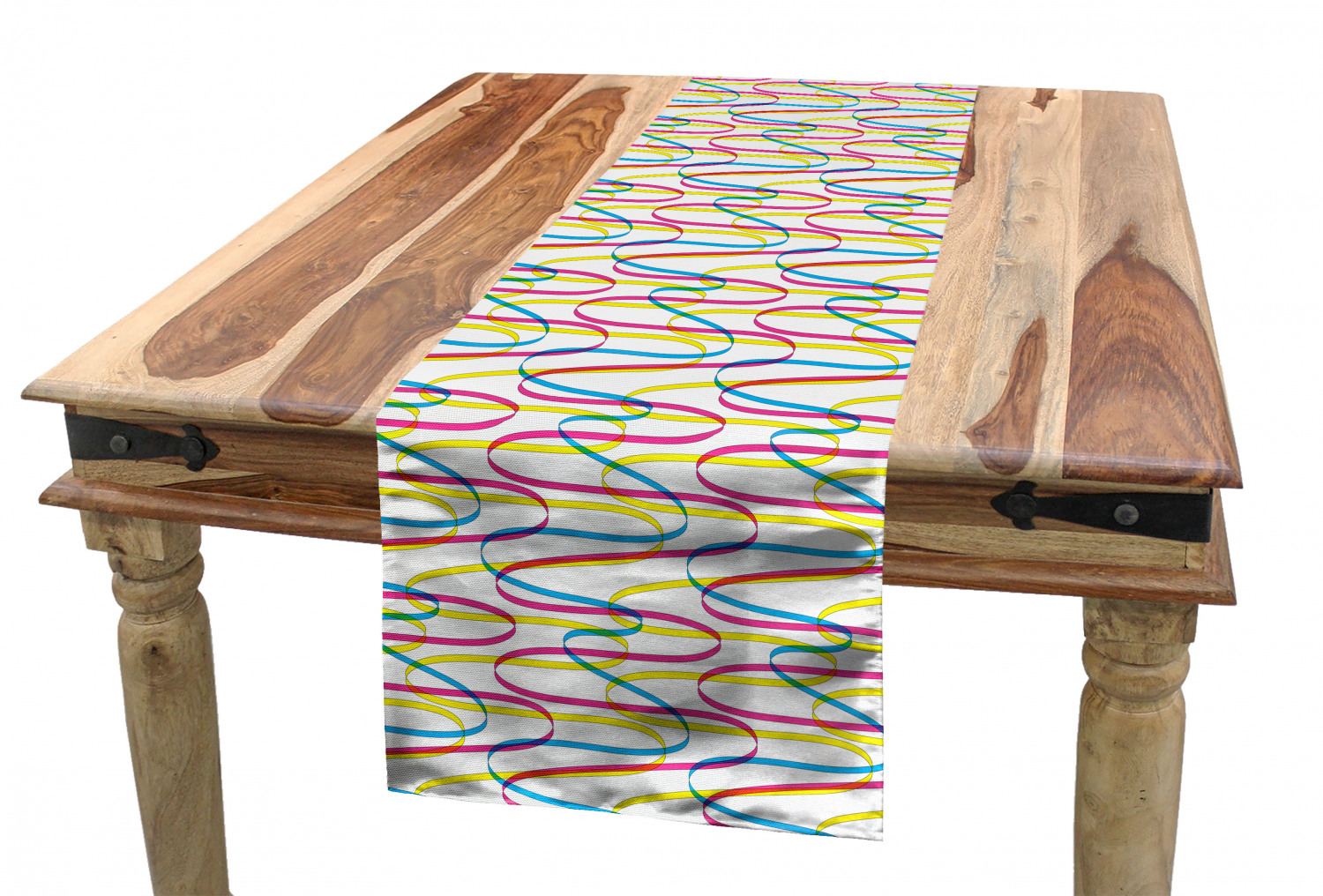 Ambesonne Colorful Theme Table Runner Dining Room Kitchen Decor in 3 Sizes - Picture 62 of 63