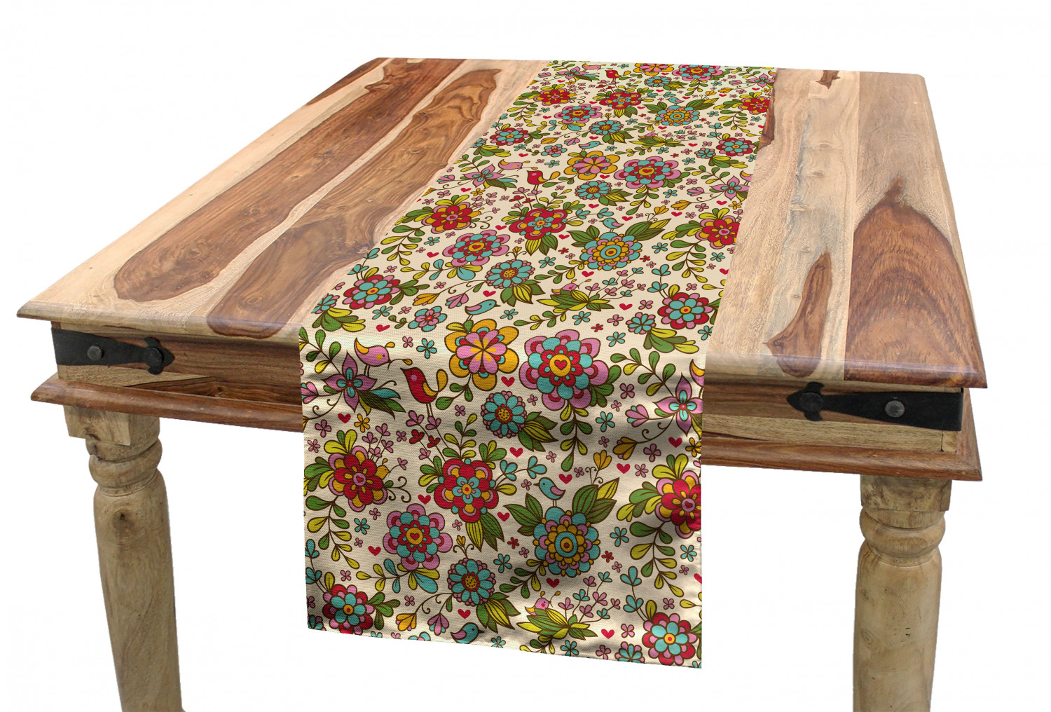Ambesonne Colorful Theme Table Runner Dining Room Kitchen Decor in 3 Sizes - Picture 61 of 63