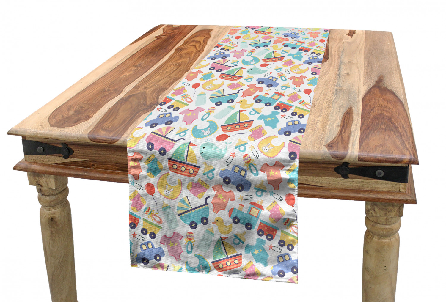 Ambesonne Colorful Theme Table Runner Dining Room Kitchen Decor in 3 Sizes - Picture 18 of 63