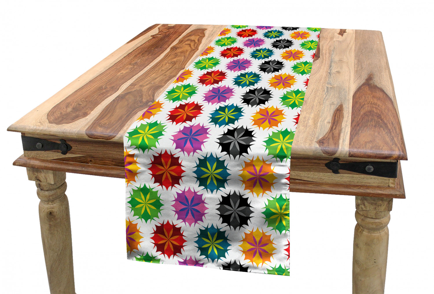 Ambesonne Colorful Theme Table Runner Dining Room Kitchen Decor in 3 Sizes - Picture 60 of 63