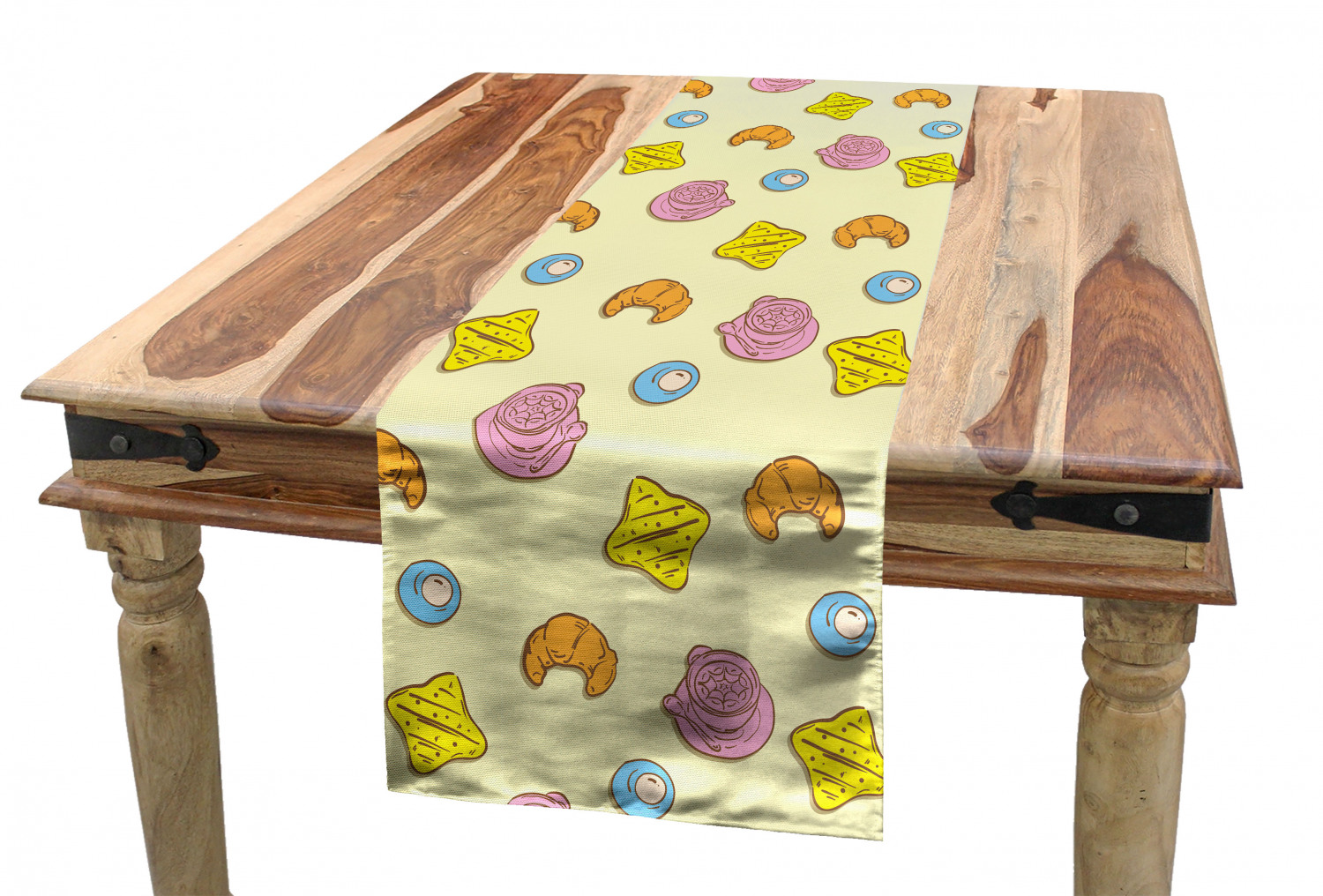 Ambesonne Colorful Theme Table Runner Dining Room Kitchen Decor in 3 Sizes - Picture 40 of 63