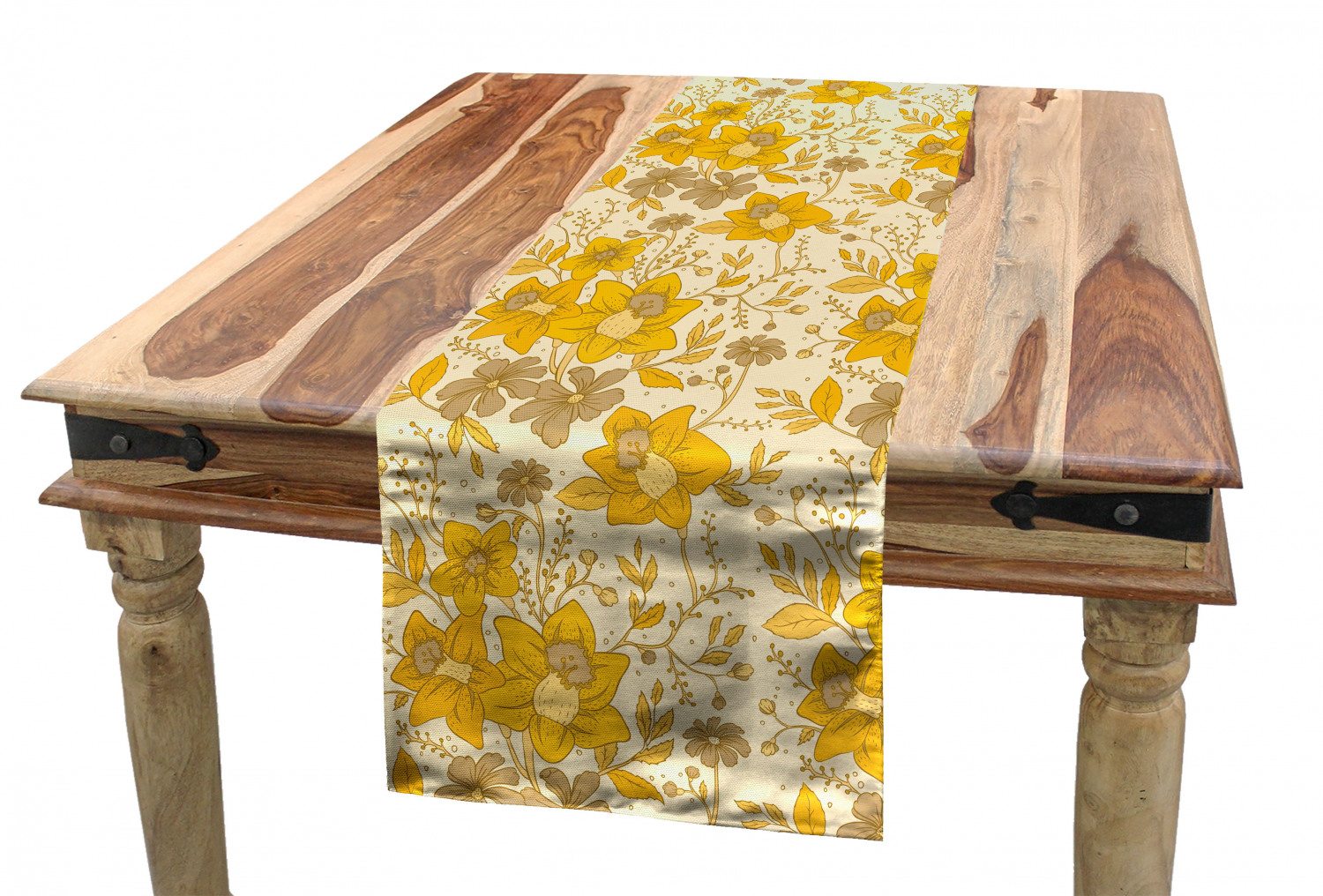 Ambesonne Leaves Design Table Runner Dining Room Kitchen Decor in 3 Sizes - Picture 50 of 63