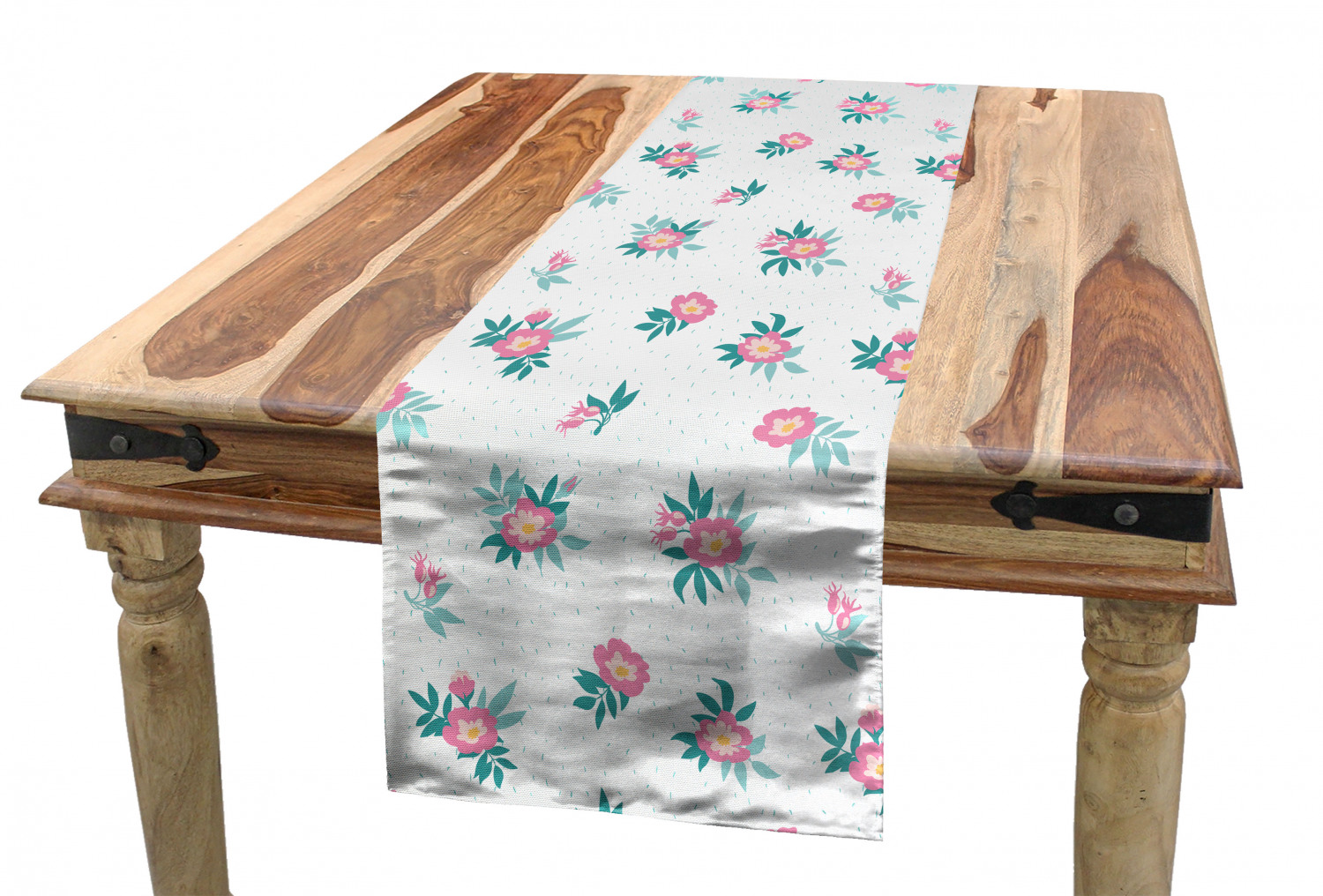 Ambesonne Leaves Design Table Runner Dining Room Kitchen Decor in 3 Sizes - Picture 63 of 63