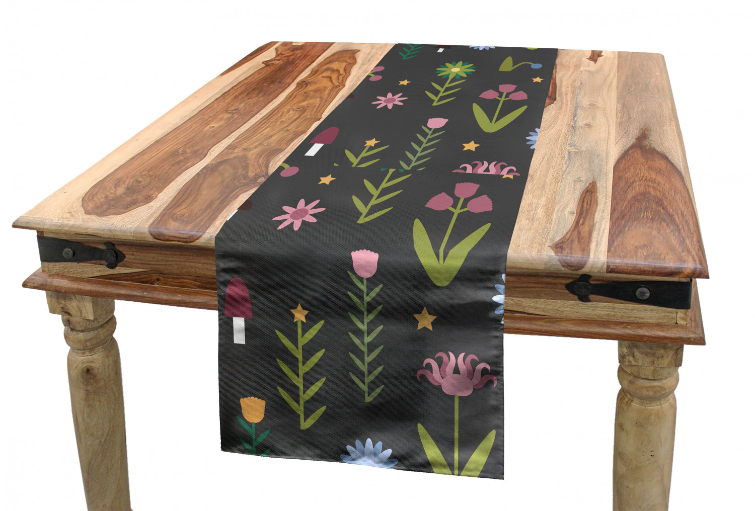 Ambesonne Leaves Design Table Runner Dining Room Kitchen Decor in 3 Sizes - Picture 37 of 63
