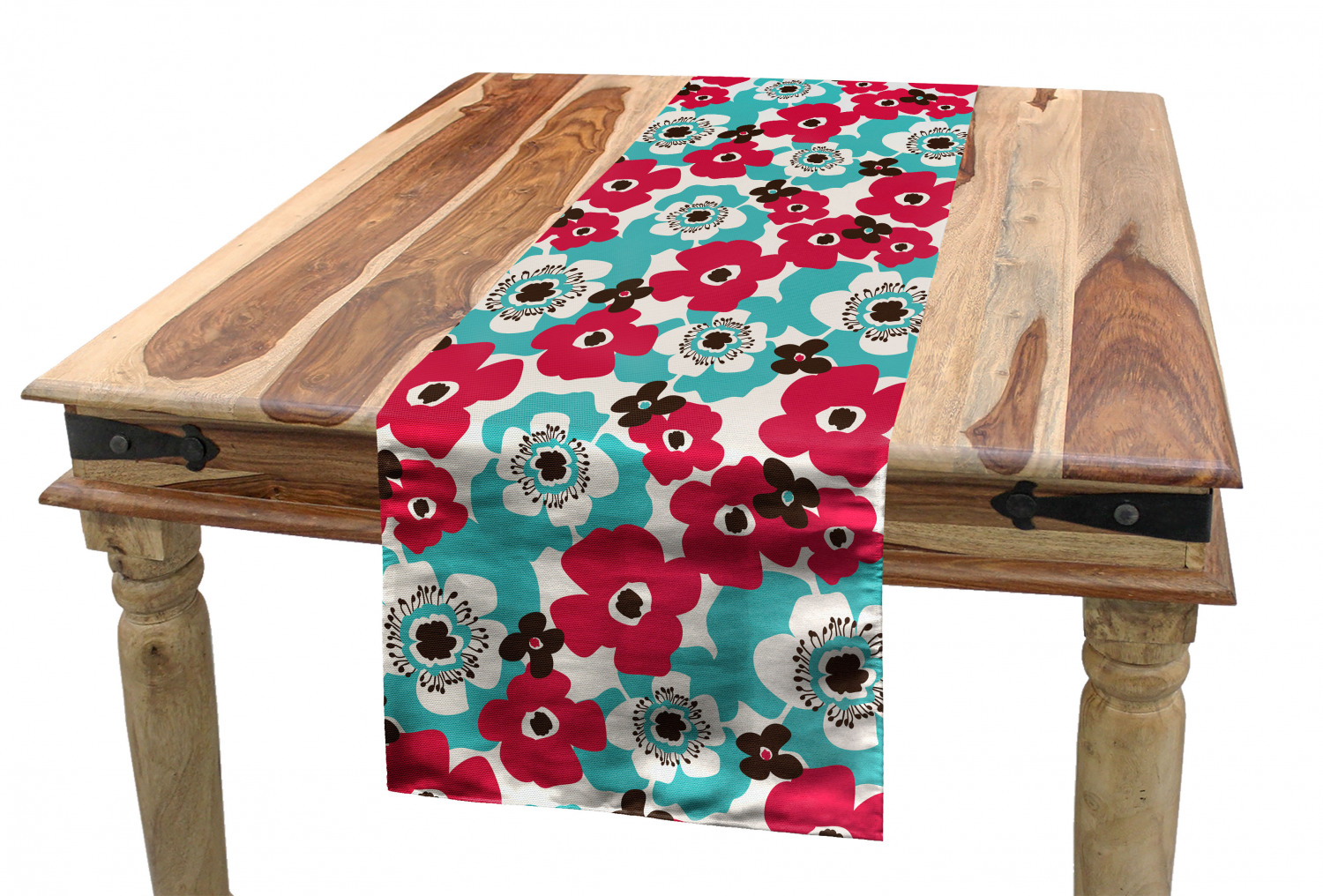 Ambesonne Leaves Design Table Runner Dining Room Kitchen Decor in 3 Sizes - Picture 55 of 63