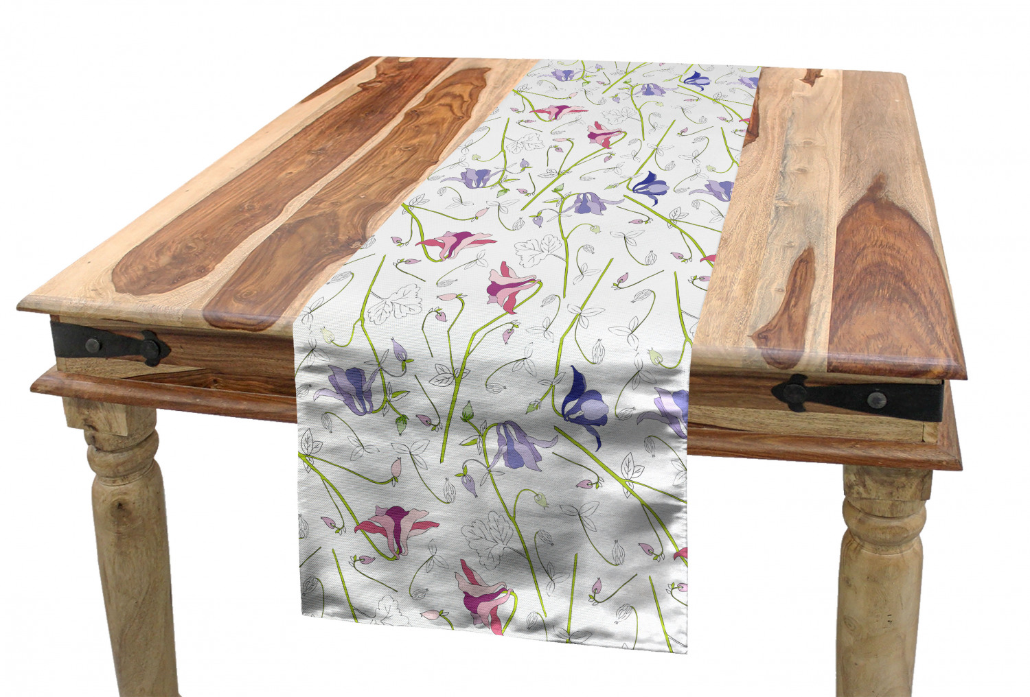 Ambesonne Leaves Design Table Runner Dining Room Kitchen Decor in 3 Sizes - Picture 30 of 63