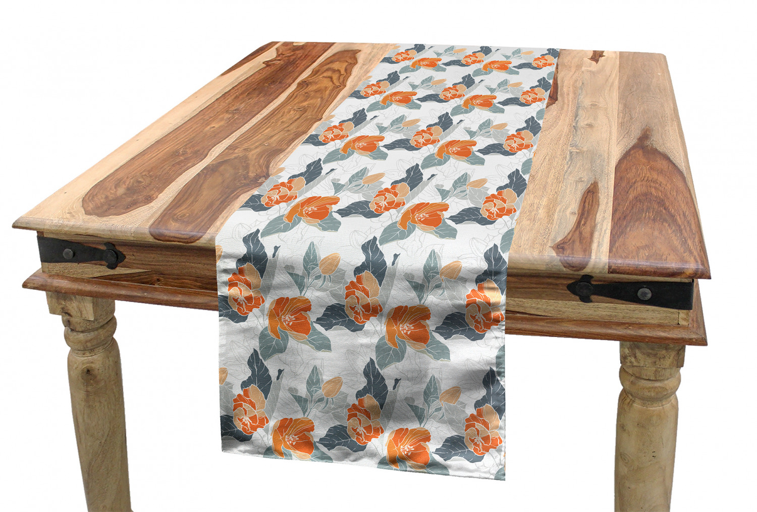 Ambesonne Leaves Design Table Runner Dining Room Kitchen Decor in 3 Sizes - Picture 5 of 63