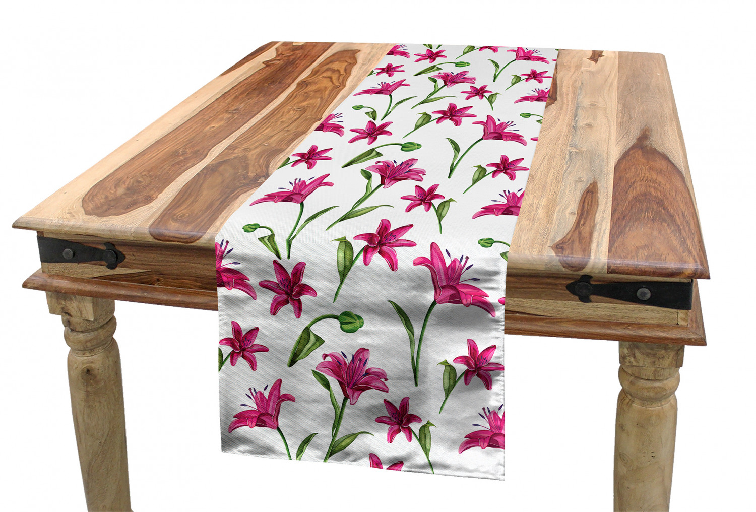 Ambesonne Leaves Design Table Runner Dining Room Kitchen Decor in 3 Sizes - Picture 35 of 63