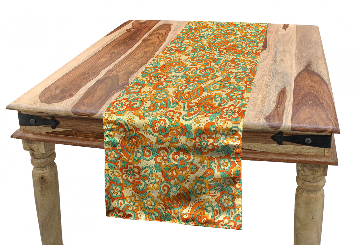 Ambesonne Leaves Design Table Runner Dining Room Kitchen Decor in 3 Sizes - Picture 20 of 63