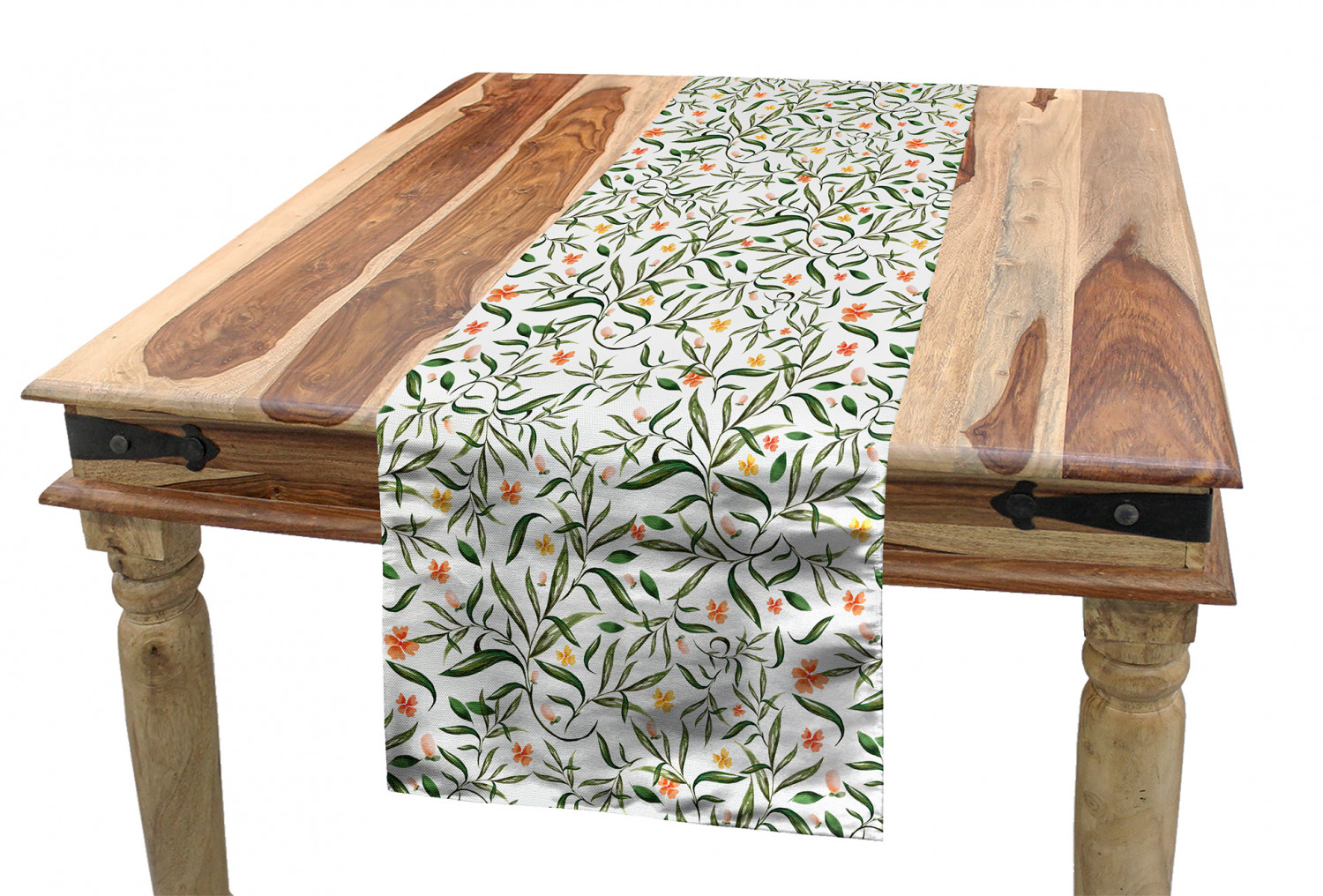 Ambesonne Leaves Design Table Runner Dining Room Kitchen Decor in 3 Sizes - Picture 62 of 63