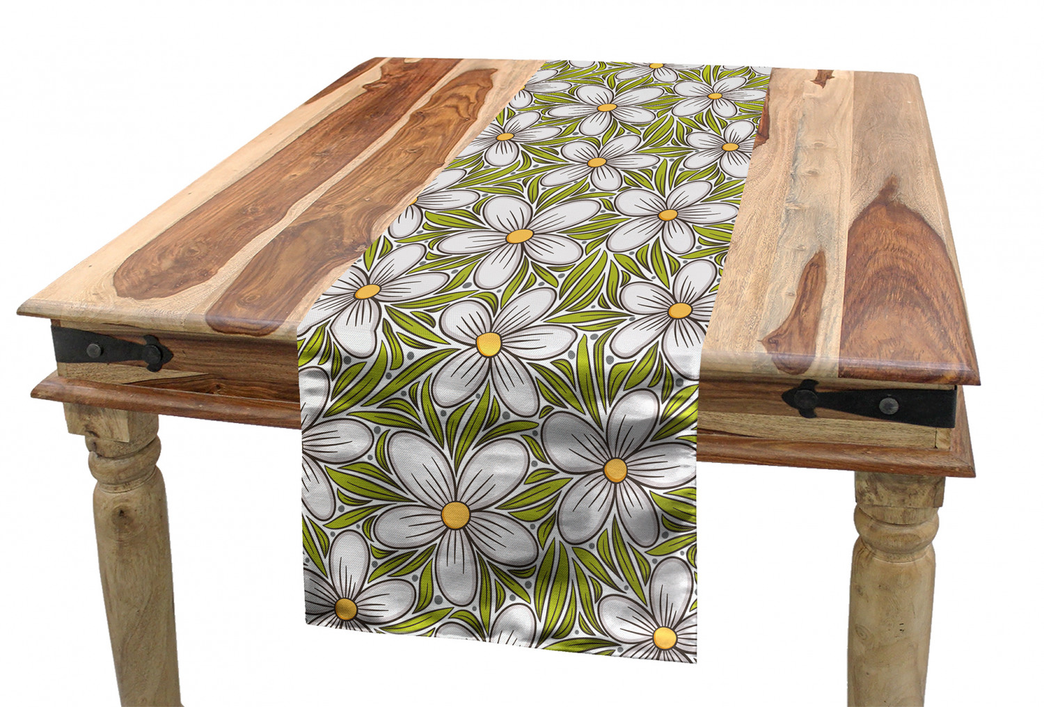 Ambesonne Leaves Design Table Runner Dining Room Kitchen Decor in 3 Sizes - Picture 10 of 63