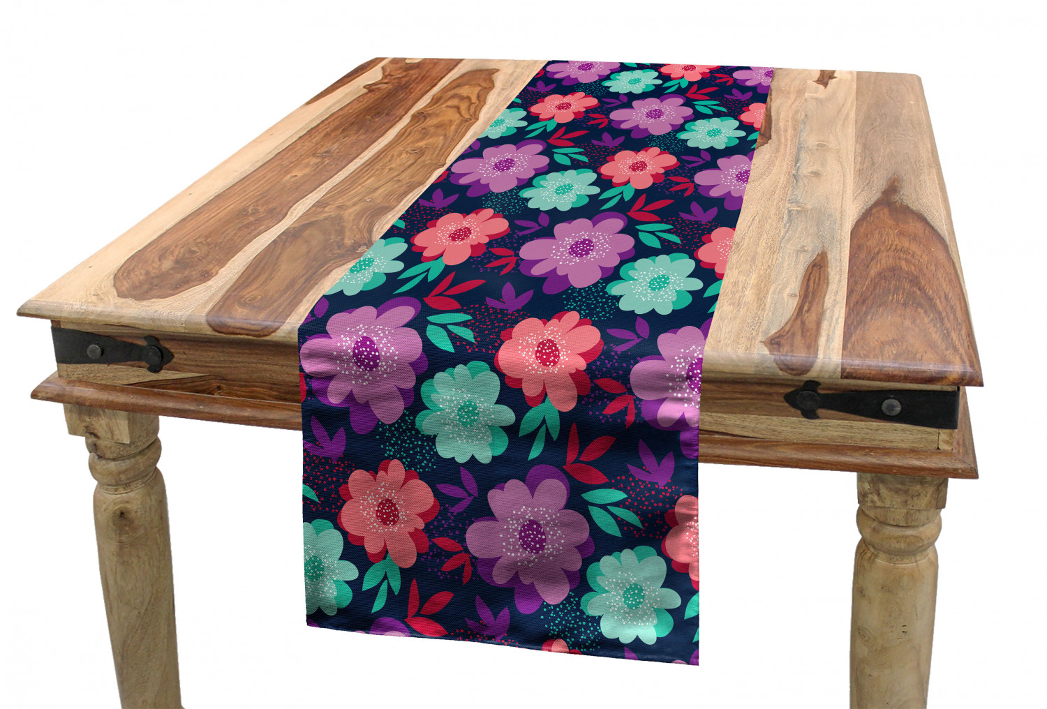 Ambesonne Leaves Design Table Runner Dining Room Kitchen Decor in 3 Sizes - Picture 38 of 63